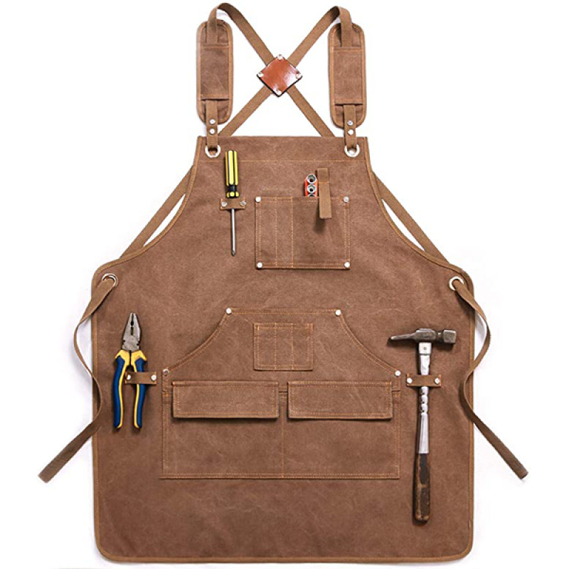 Tool Apron Manufacturer - Custom Mens Waxed Canvas Utility Shop Apron