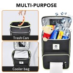 Car Cooler Bag Supplier - Insulated Hanging Car Garbage Bin with Lid