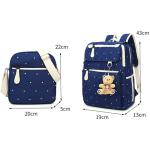 Backpack Set Supplier - 4Pcs Polka Dot Canvas School Bag for Girls