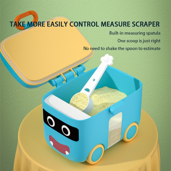 Snack Container Supplier - Cartoon Car Shape Portable Powder Storage Box