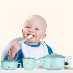 Baby Tableware Set Supplier - 5 Piece Non-Toxic Stainless Steel Dining Set
