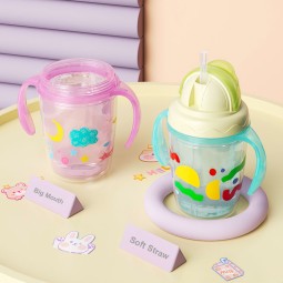 Baby Straw Cup Manufacturer - 230mL Double-layer Big Mouth