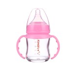 Glass Feeding Bottle Supplier - 110ml Wide Neck Borosilicate