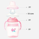 Baby Sippy Cup Manufacturer - 280ml PP Plastic Blue Straw