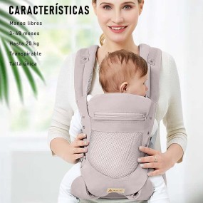 Baby Carrier Supplier - Grey Breathable Adjustable Portable Infant Holder