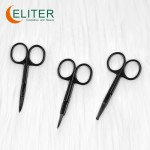 Straight Eyebrow Scissors Manufacturer - OEM/ODM Hot Sell Black Stainless Steel Beauty