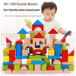 Wooden Toy Supplier - Custom Large DIY 100 PCS Building Blocks