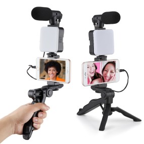 Phone Vlogging Kit Manufacturer - OEM/ODM Holder Lighting Microphone LED Tripod