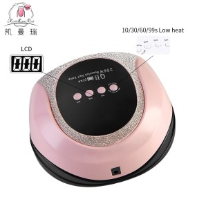 256W Cordless High-Efficiency UV LED Nail Lamp Smart Diamond Light Therapy for Home Use Gel Polish Bake Lamp