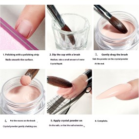 Wholesale 30g Bottle of Cross-Border Nail Art Nude Model Number Acrylic Crystal Powder for Nail Extension and Polish