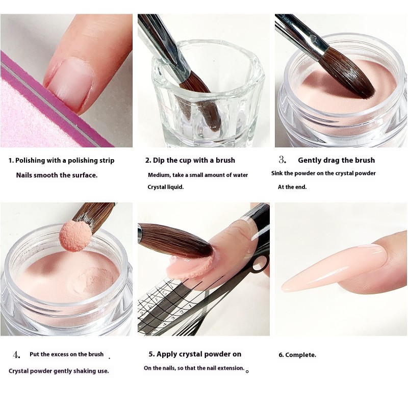 Wholesale 30g Bottle of Cross-Border Nail Art Nude Model Number Acrylic Crystal Powder for Nail Extension and Polish