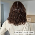 深棕色港式女子短卷发假发蓬松自然脸肩锁骨小帽