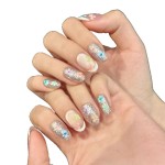 原装猫眼短甲纯手工白色成品花香春夏法国手指FingerTY-A049