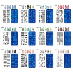 OM-J新型圣诞树和蝴蝶指甲艺术印刷模板耐用塑料方钢板跨界液体形式