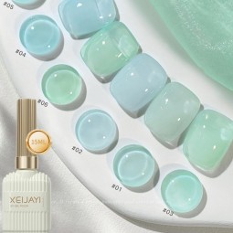 薄荷曼波夏季系列LED光疗灯瓶包装新的紫外线甲胶面漆为妇女持久的法式风格冰