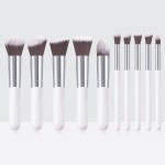 Mini Makeup Brushes Manufacturer - OEM Custom Logo Vegan 10pcs Wood Kabuki Brush Set