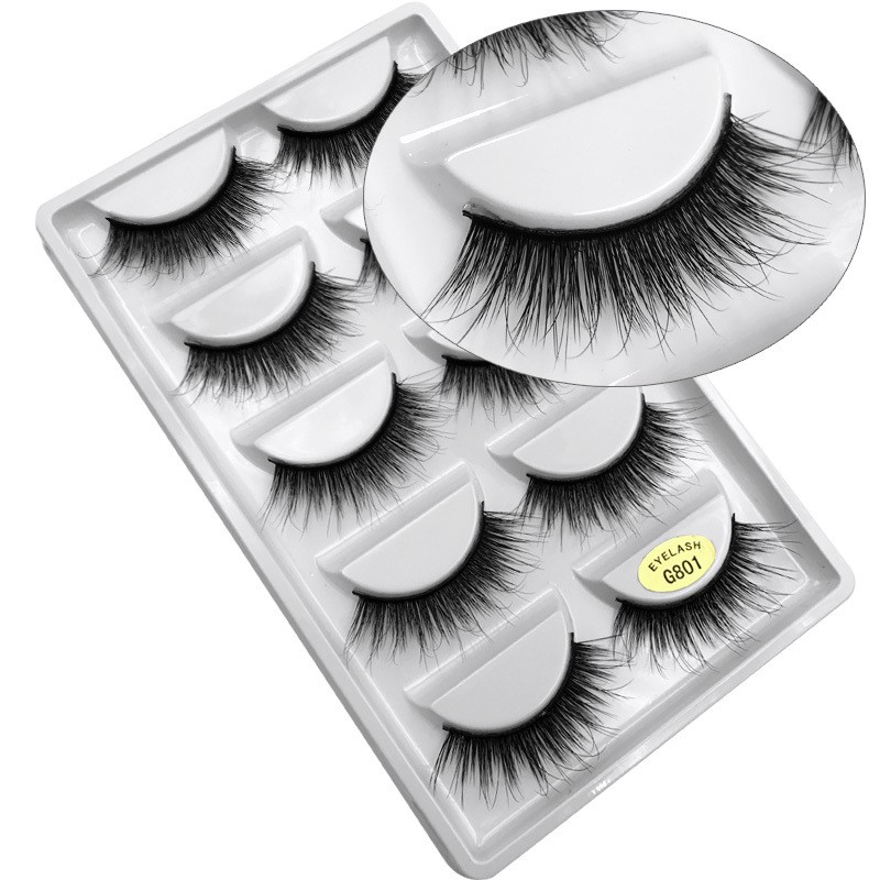 False Eyelashes Manufacturer - OEM/ODM Wholesale 5 Pairs Natural Black 1-1.5cm G800
