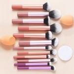 Makeup Brushes Set Manufacturer - OEM Hot Selling 12pcs Synthetic Fibre Pink Handle