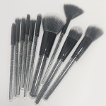 Makeup Brush Set Manufacturer - OEM Custom Logo Black Glitter Crystal Rhinestone 10pcs