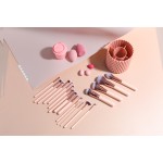 Makeup Brush Set Manufacturer - OEM Custom Logo 50 MOQ 18 Pcs with Sponge Holder