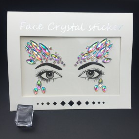 Face Jewels Manufacturer - OEM Rave Festival Stick on Crystals Glitter Rainbow Tears
