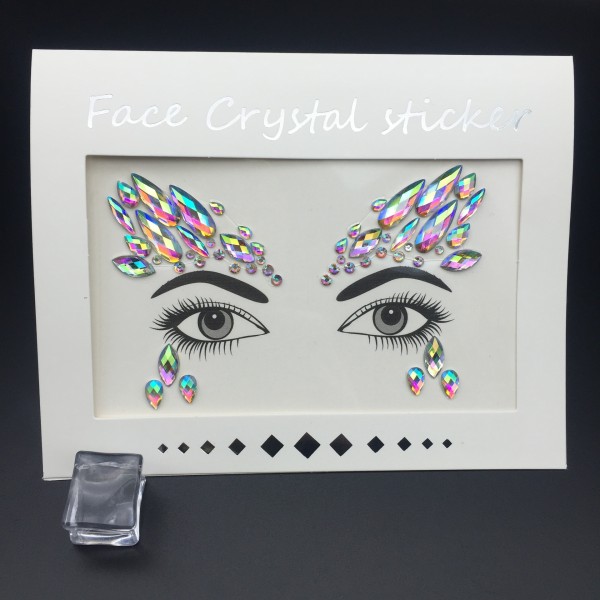 Face Jewels Manufacturer - OEM Rave Festival Stick on Crystals Glitter Rainbow Tears