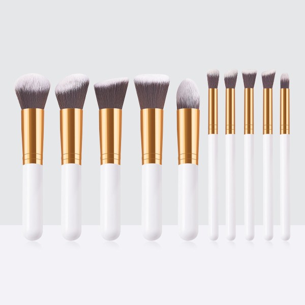 Mini Makeup Brushes Manufacturer - OEM Custom Logo Vegan 10pcs Wood Kabuki Brush Set