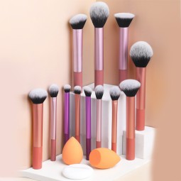 Makeup Brushes Set Manufacturer - OEM Hot Selling 12pcs Synthetic Fibre Pink Handle