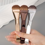 Foundation Brush Manufacturer - OEM Customized Logo Soft Silver Gold Unique Flat Professional
