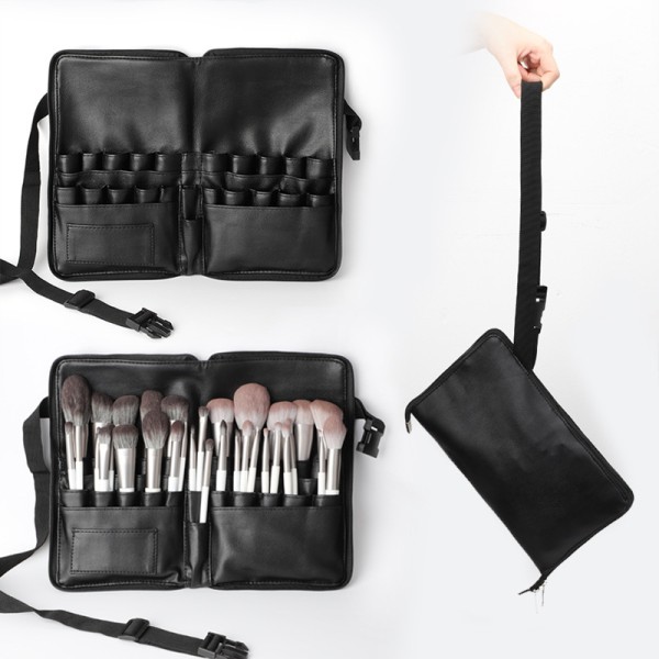 Makeup Brush Bag Manufacturer - OEM Private Label Black Waterproof Folding Travel Waist