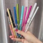 Mascara Applicator Manufacturer - OEM Black Pink Crystal Handle Micro Spiral Wands