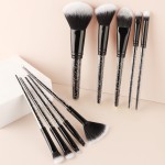 Makeup Brush Set Manufacturer - OEM Custom Logo Black Glitter Crystal Rhinestone 10pcs