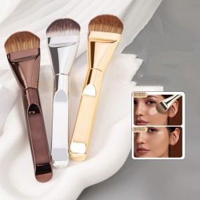Liquid Foundation Brush Manufacturer - OEM Customized Logo Soft Silver Gold Unique Professional