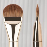Liquid Foundation Brush Manufacturer - OEM Customized Logo Soft Silver Gold Unique Professional