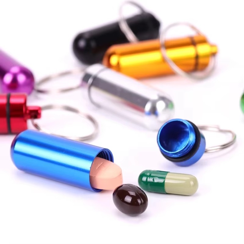 Pill Case Manufacturer - Waterproof Aluminum Pill Holder Keychain