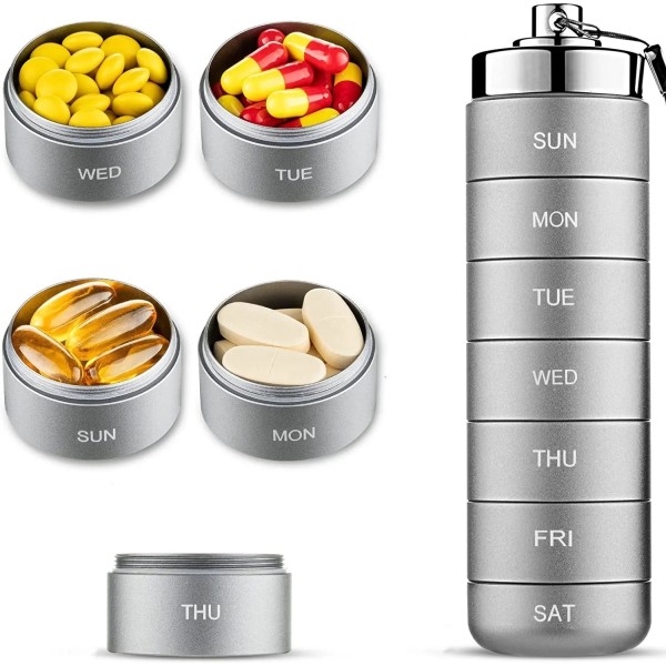Metal Pill Organizer Supplier - Moisture Proof Stackable 7 Day