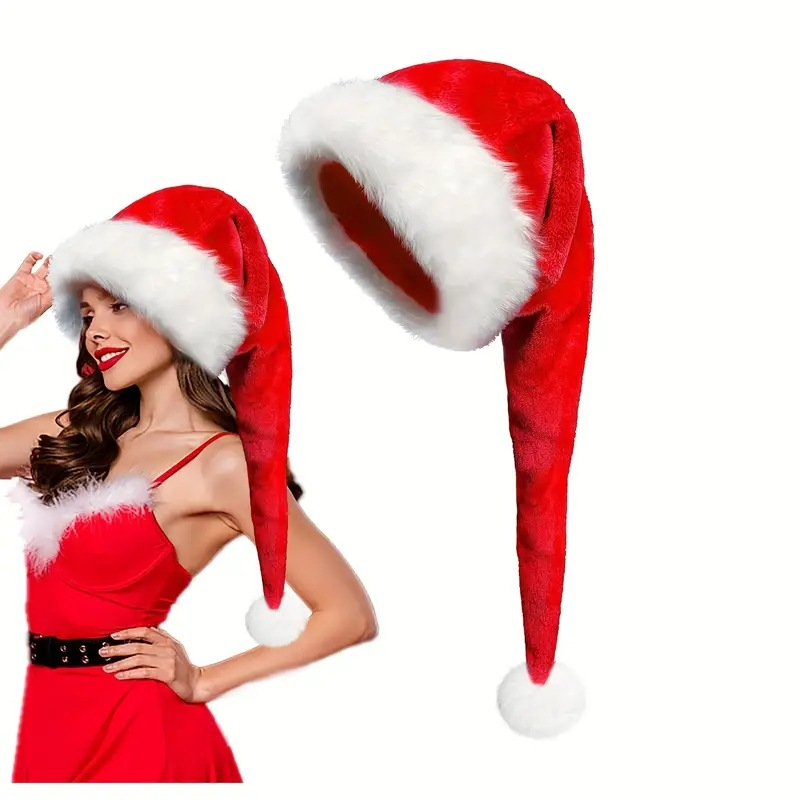 Christmas Hat Manufacturer - Long Plush Velvet Santa Party