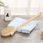 Bath Brush Supplier - Long Wooden Handle Shower Back Scrubber