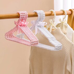 Coat Hanger Factory - Elegant Pearl Bowknot Space Saving
