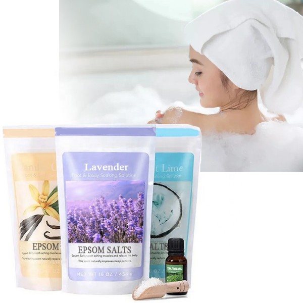 Epsom Salt Gift Set Manufacturer - OEM New Custom Luxury Natural SPA Muscle Relaxing Bath Salt