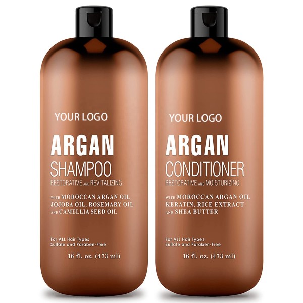 Argan Shampoo Set Manufacturer - OEM with Jojoba Camellia Seed Oil Control Smoothing