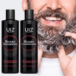Beard Shampoo Kit Manufacturer - OEM Beard Wash and Conditioner Deep Cleaning No Itching Black Men