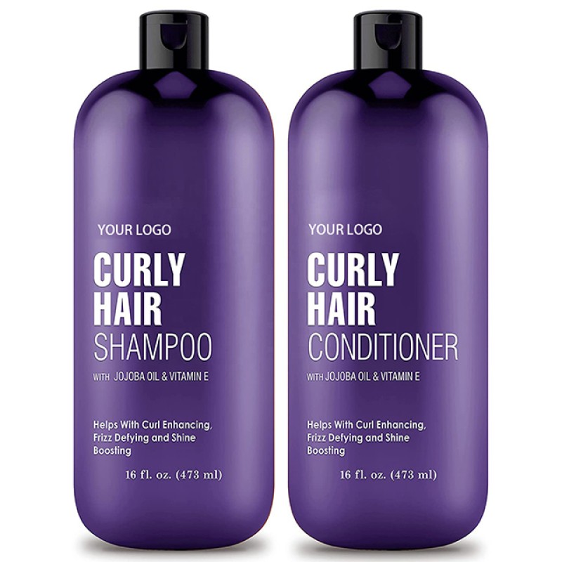 Curly Hair Shampoo Set Manufacturer - OEM with Jojoba Oil Vitamin E Deeply Moisturizes Repair