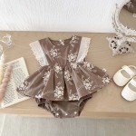 Infant Romper Manufacturer - Cute Print Patchwork Short Sleeve