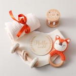 Baby Milestone Set Factory - Drool Towel Toy Wood Ring Rattle