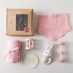 Baby Milestone Set Factory - Drool Towel Toy Wood Ring Rattle