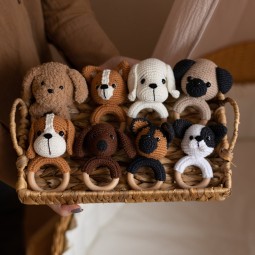 Baby Teether Manufacturer - Cotton Crochet Rattle Wooden Ring