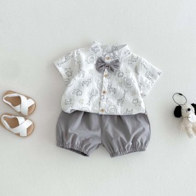 Kids Jumpsuit Supplier - Fashionable Big Bow Preppy Style