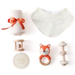 Baby Milestone Set Factory - Drool Towel Toy Wood Ring Rattle