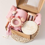 Baby Shower Box Supplier - Wooden Growth Cards Rattle Teether